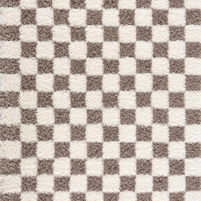 Atira Brown Checkered Area Rug