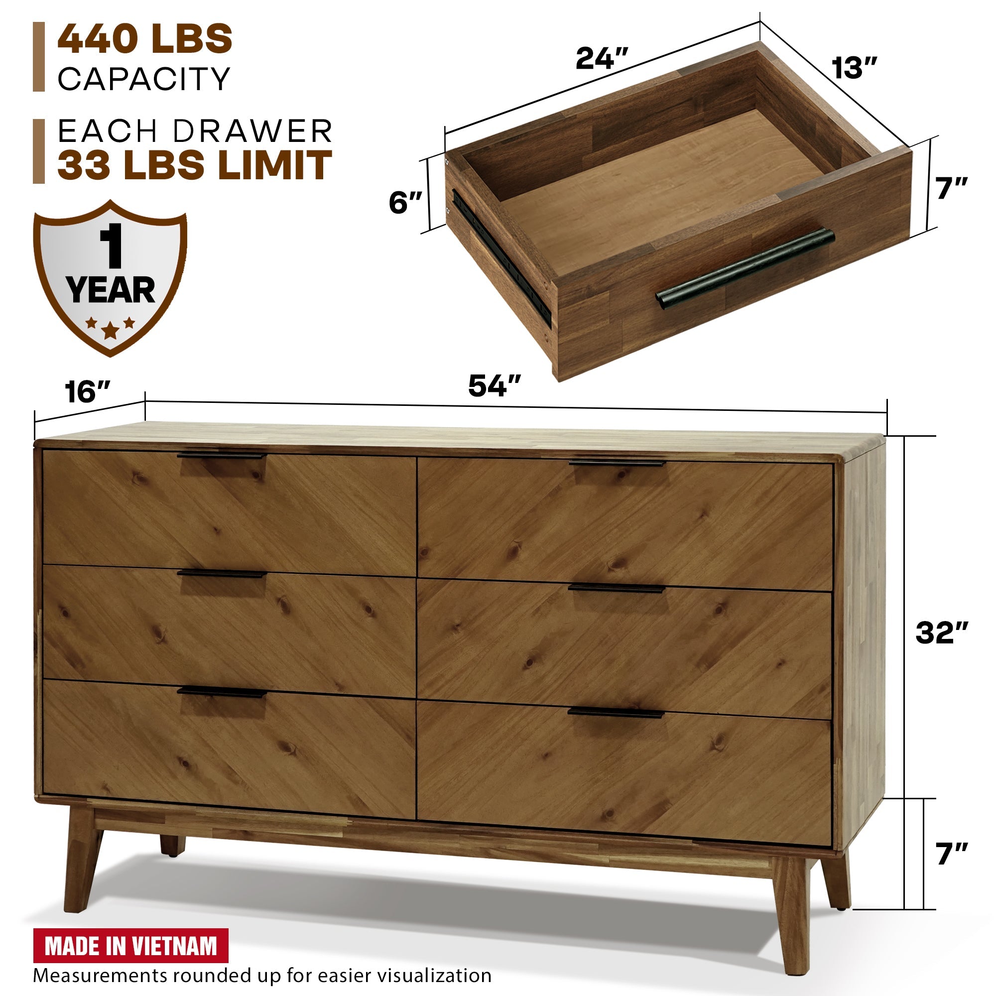 Veyron 6 Drawers Dresser