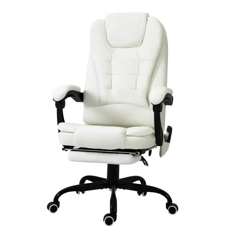 White Vibrating Back Massage Adjustable Office Chair