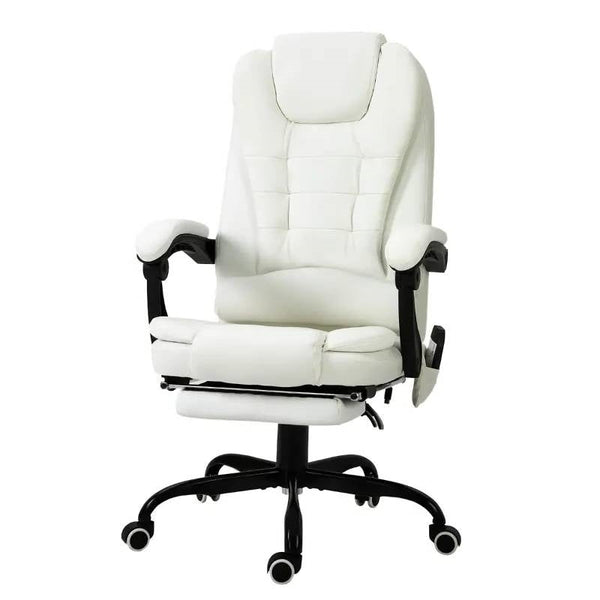 White Vibrating Back Massage Adjustable Office Chair