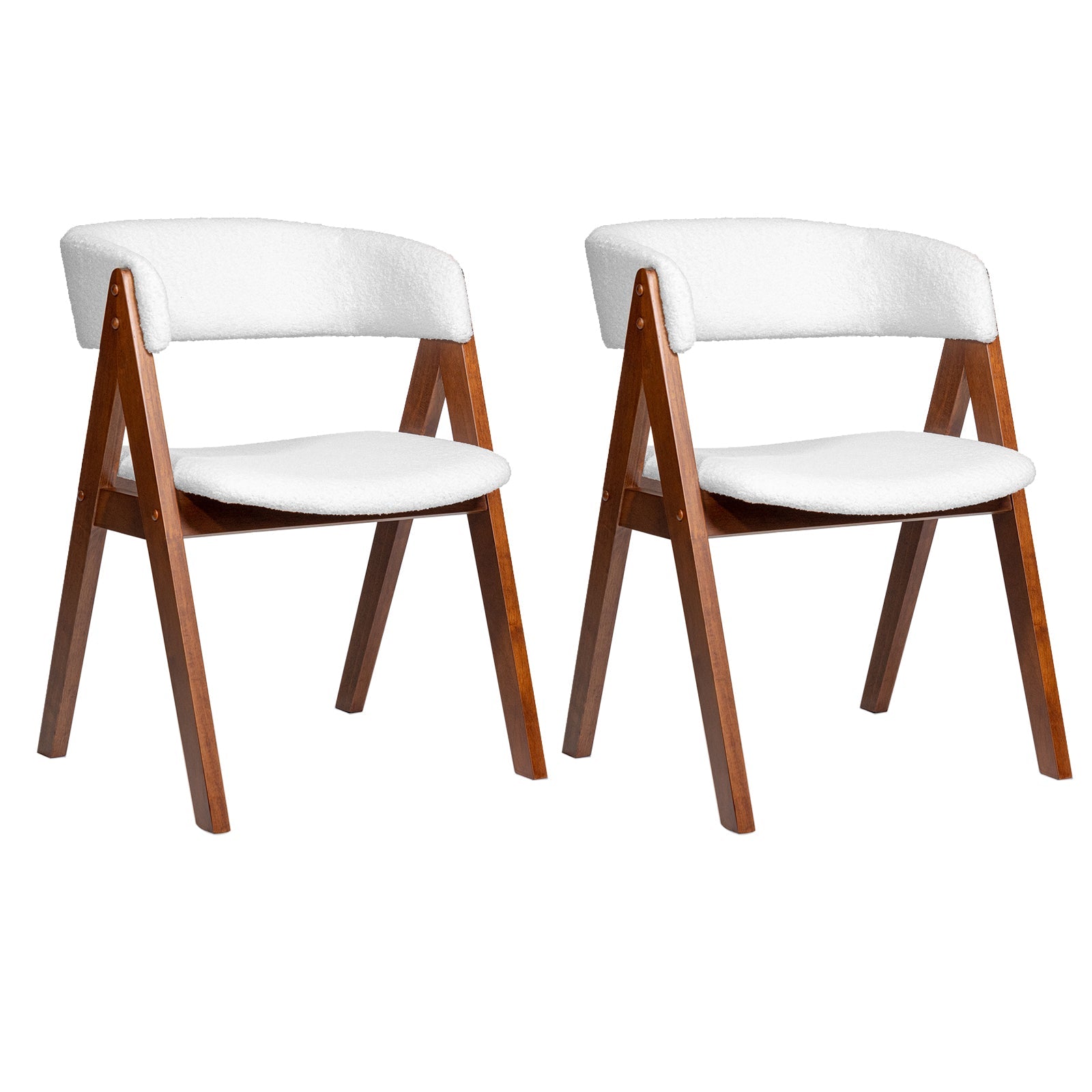 Wooden Dining Chair Set of 2 Mid-Century