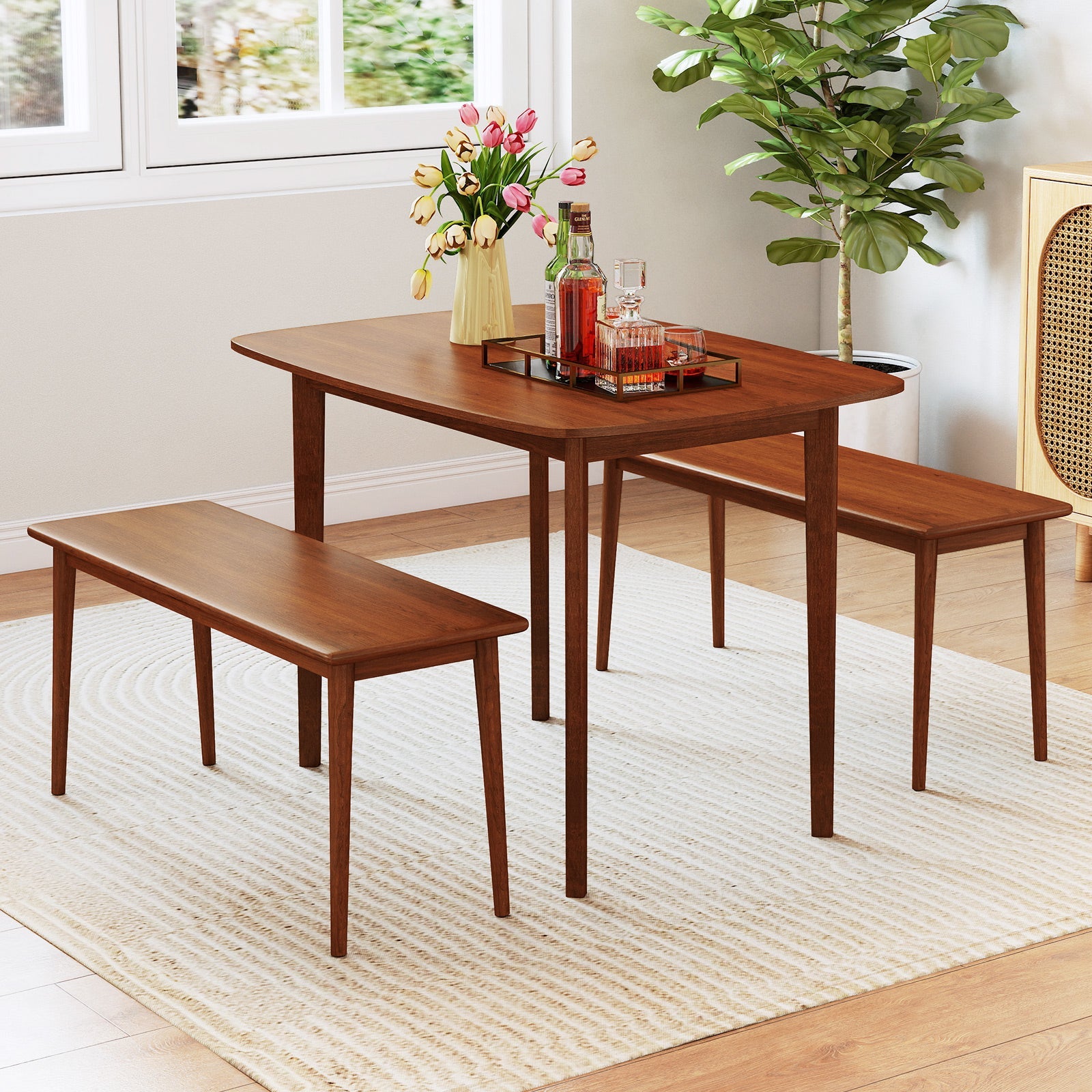 47 Inch Fluted Sideboard Buffet Cabinet with Tambour Sliding Doors and Metal Legs