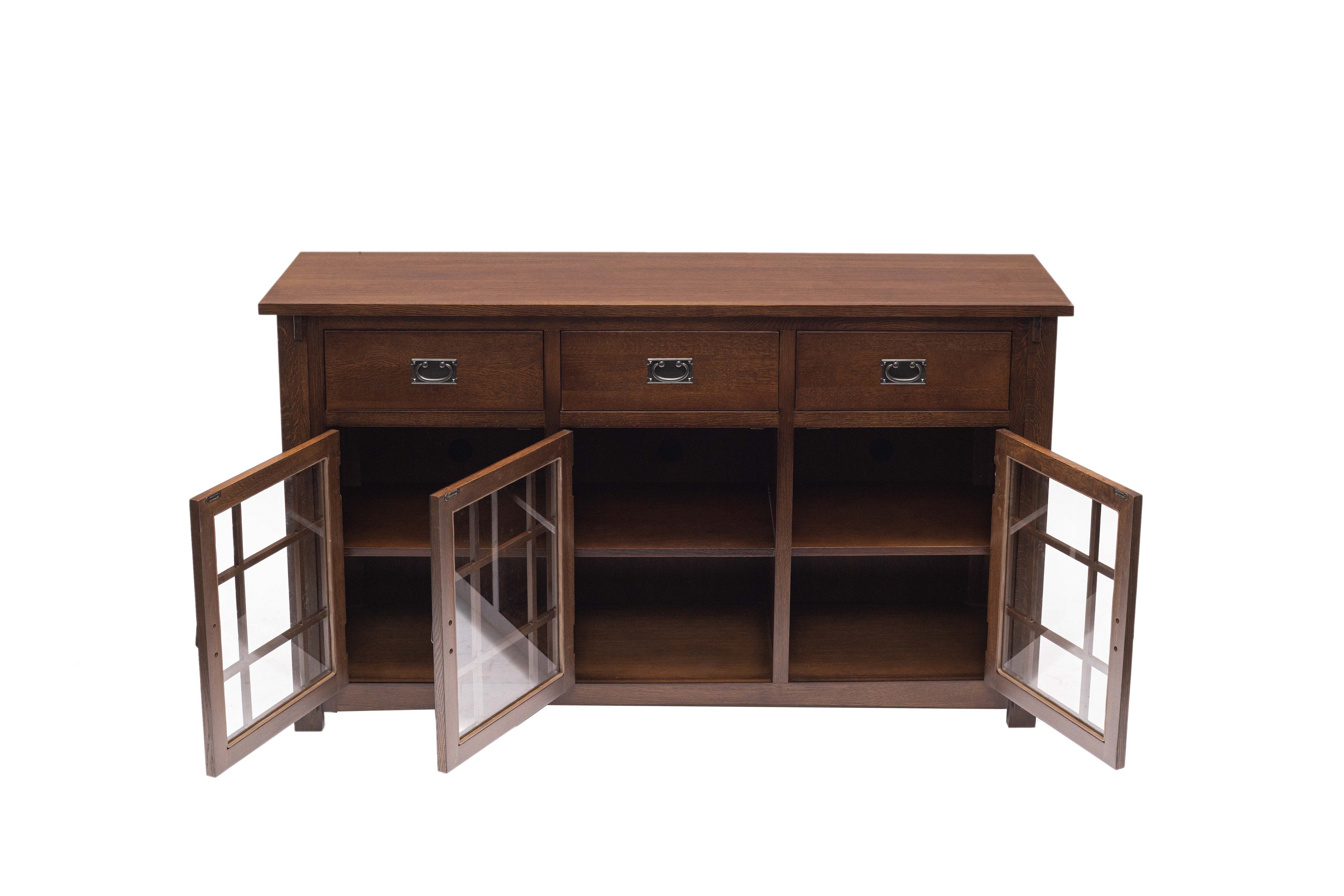(Micheal's Cherry) Craftsman Mission Solid Oak Sideboard - 65