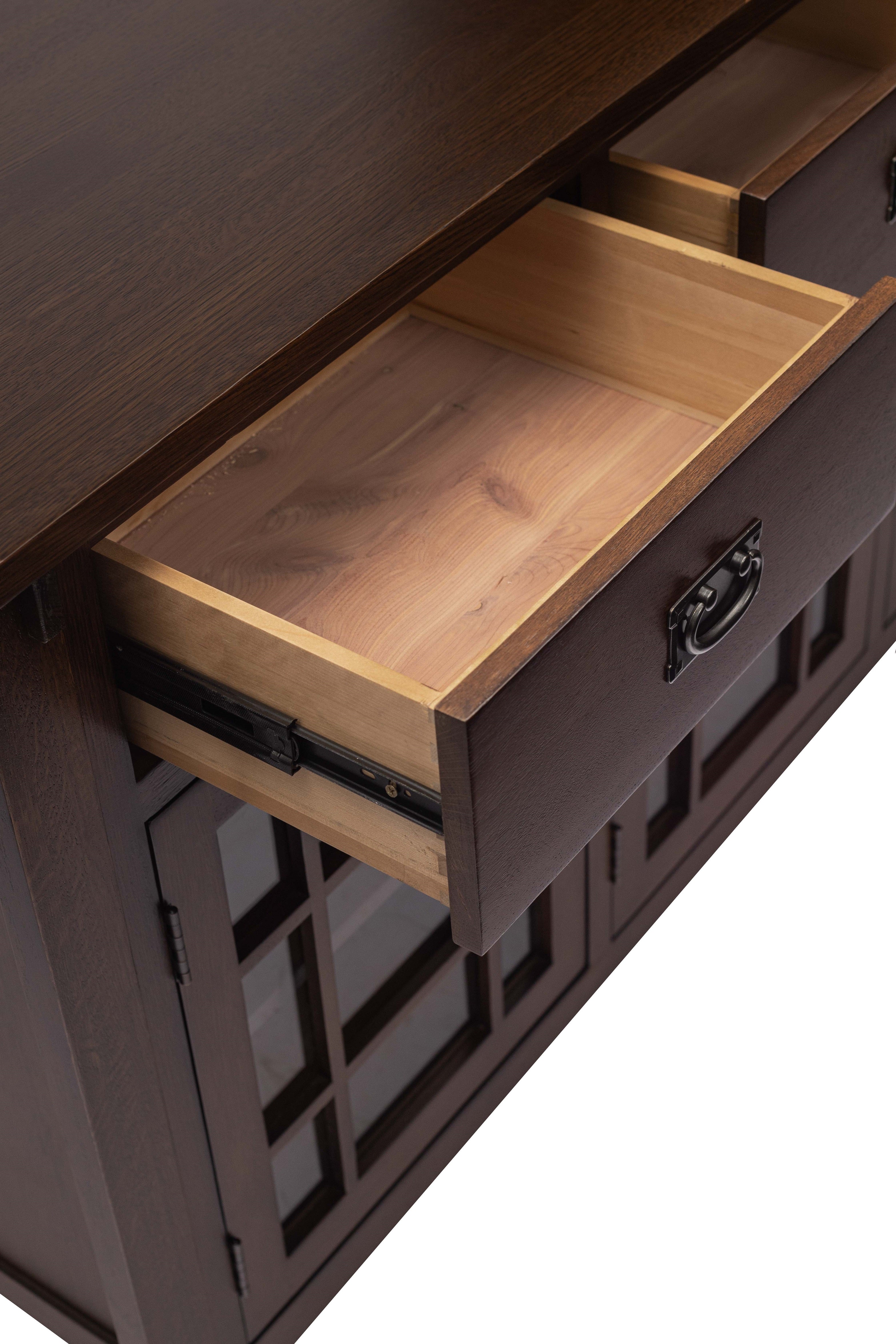 (Micheal's Cherry) Craftsman Mission Solid Oak Sideboard - 65