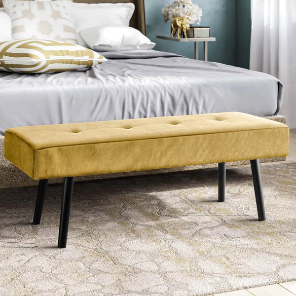 Modern Yellow End of Bed Bench