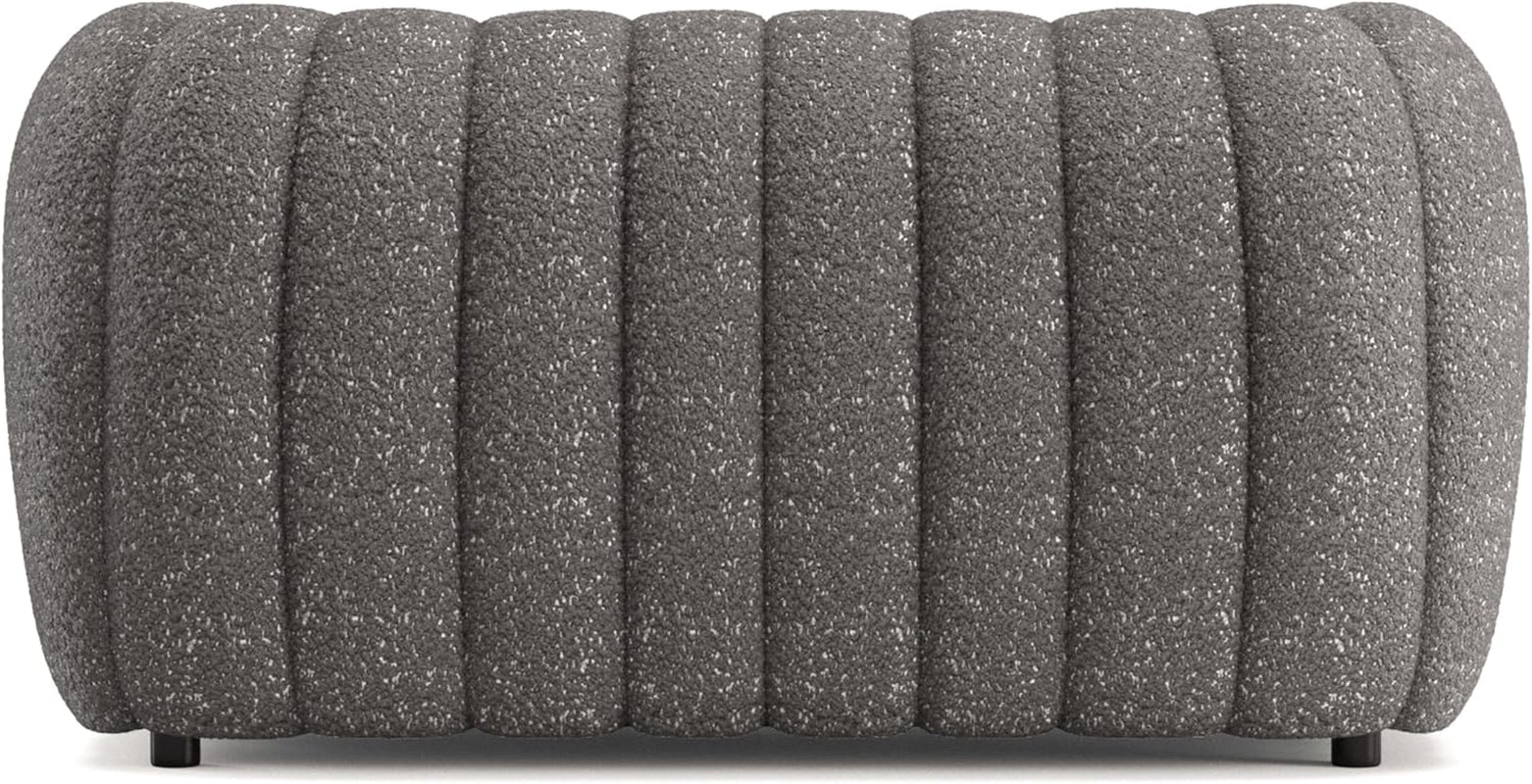 Charcoal Gray Vertical Channel Tufted 3 Piece Sofa Set