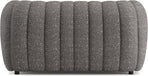 Charcoal Gray Vertical Channel Tufted 3 Piece Sofa Set