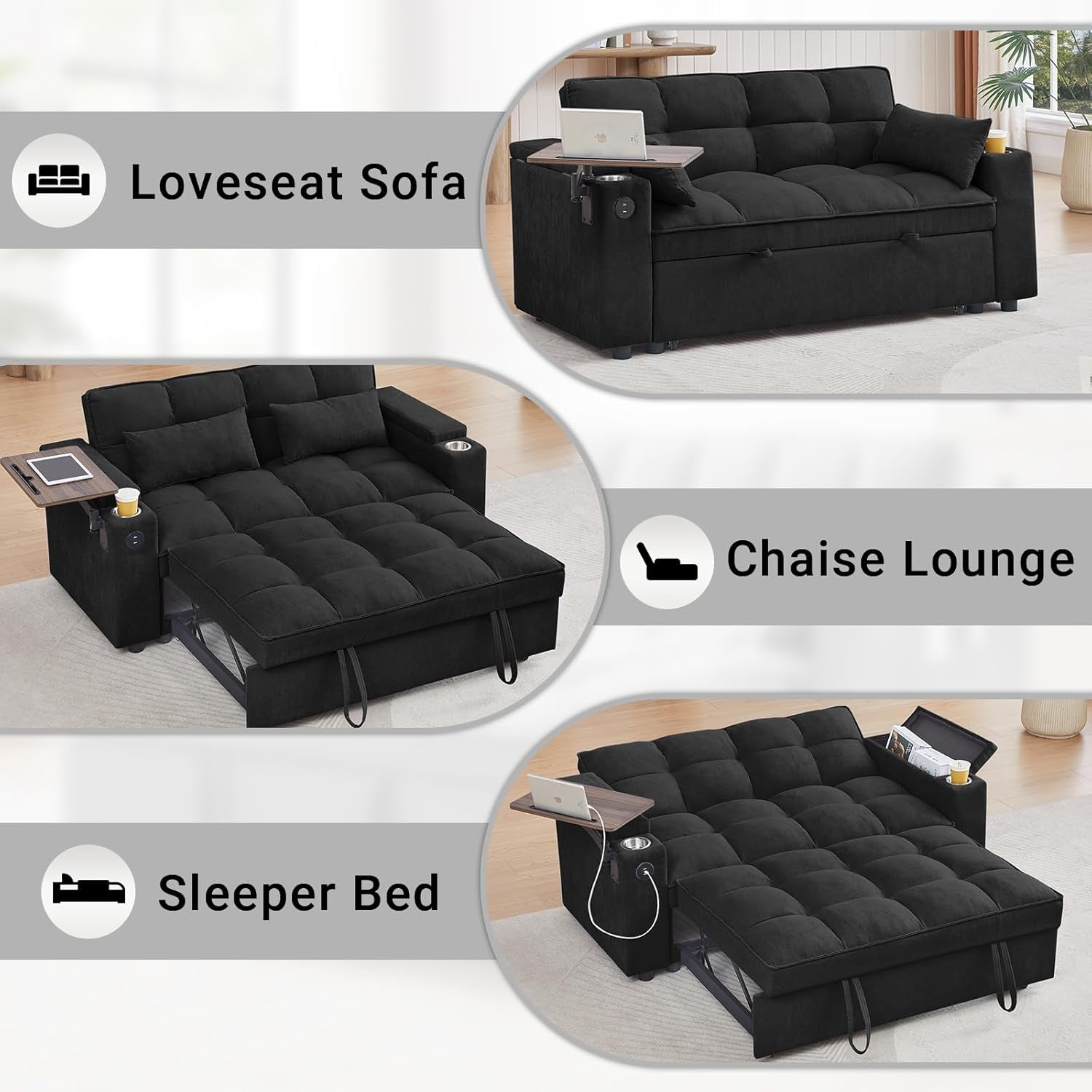 Transformable Sleeper Sofa Bed