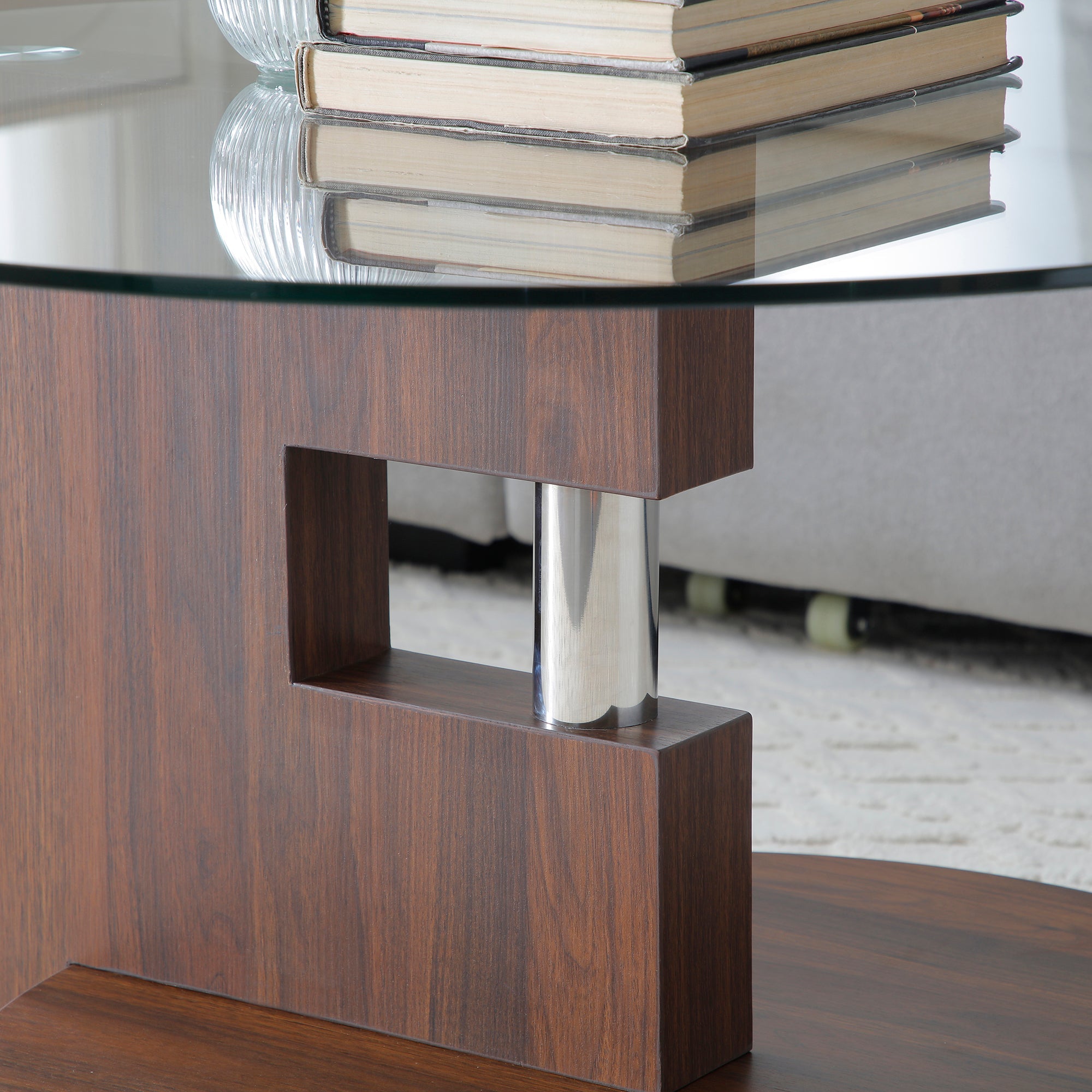Modern and Practical Double-Layer Coffee Table