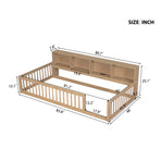 Wood Twin XL Bed with Storage Cabinets