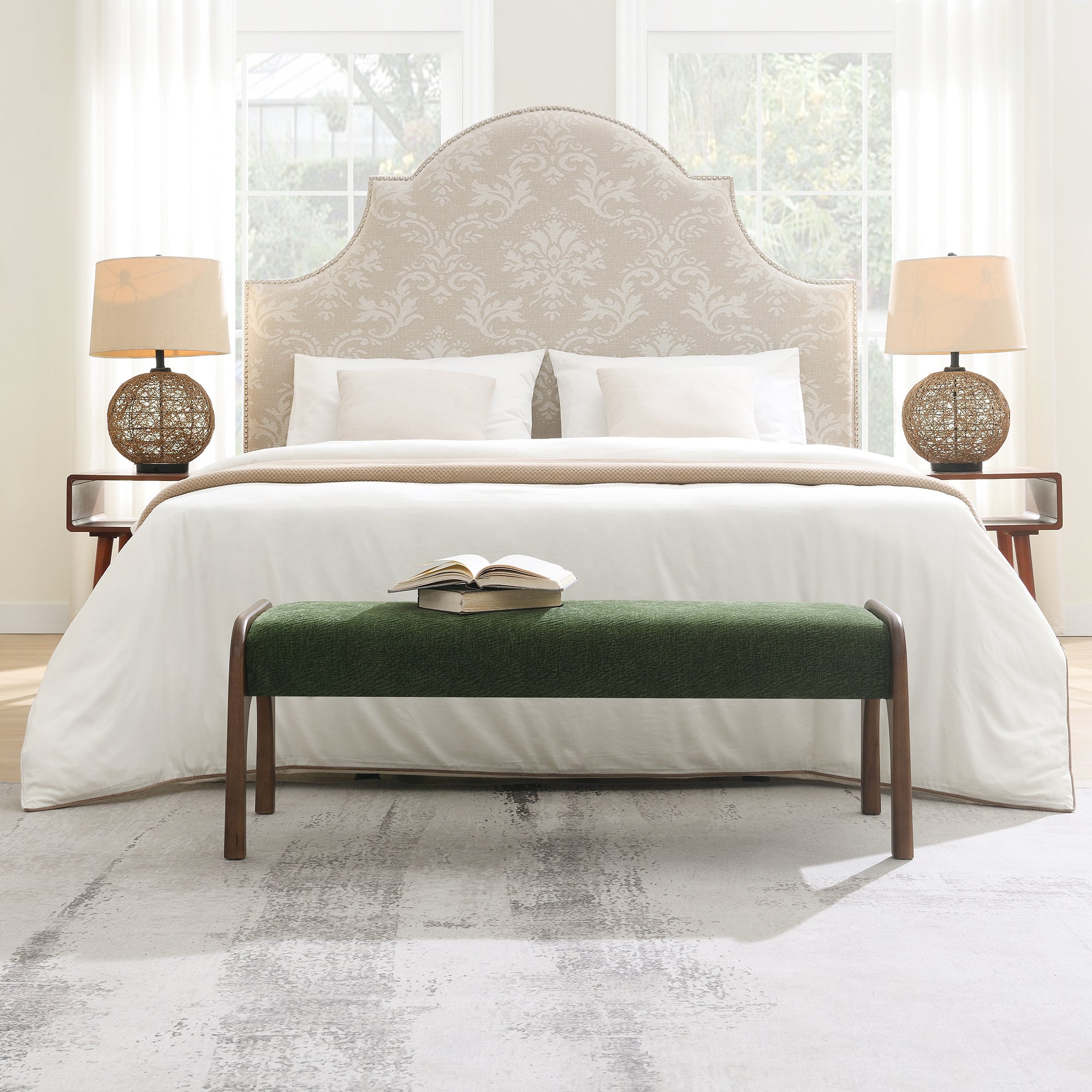 50.25 Inch Upholstered Long Bench