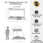 Adam Sturdy Twin Over Full Bunk Bed - Metal