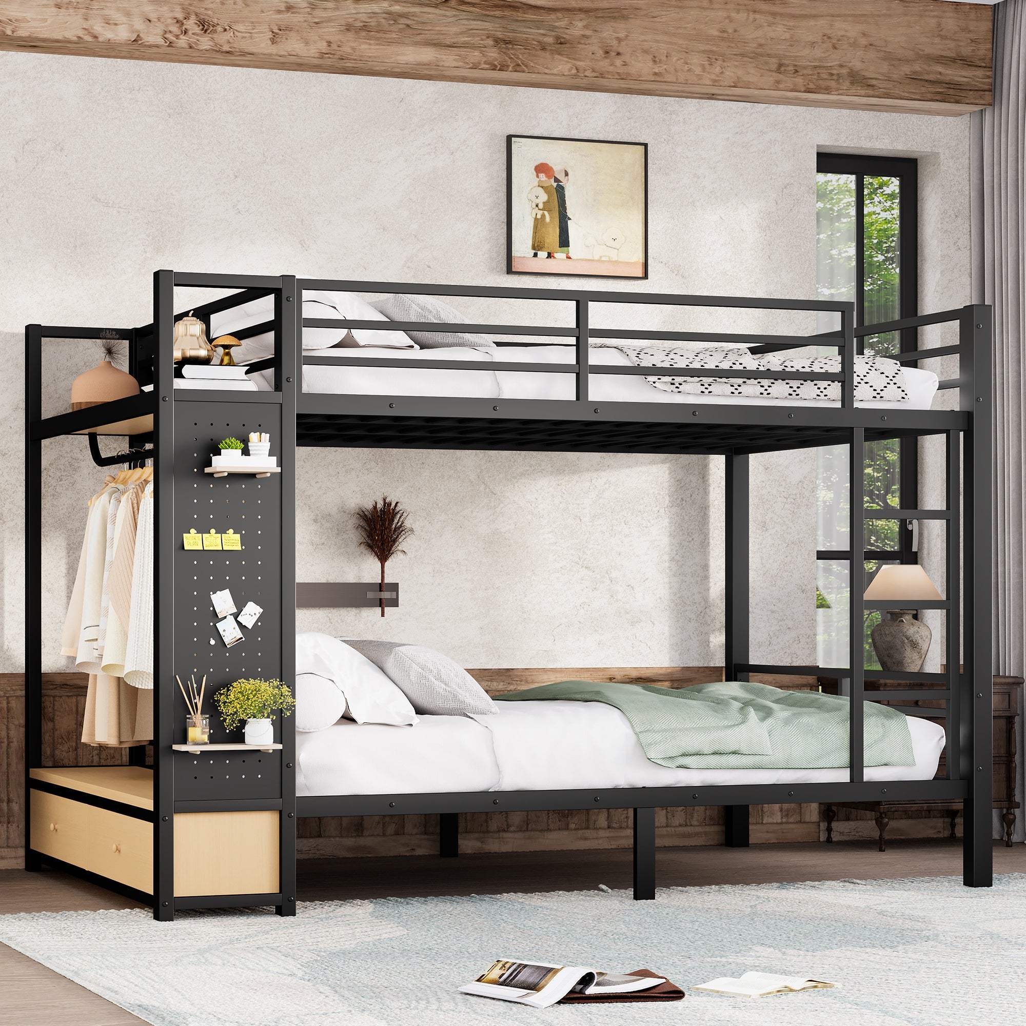 Queen Over Queen Size Metal Bunk Bed