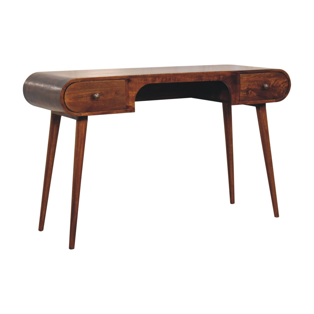 Solid Wood London Arch Desk - Chestnut