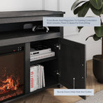 The Farmhouse 58 Inch TV Stand With Electric Fireplace Grey