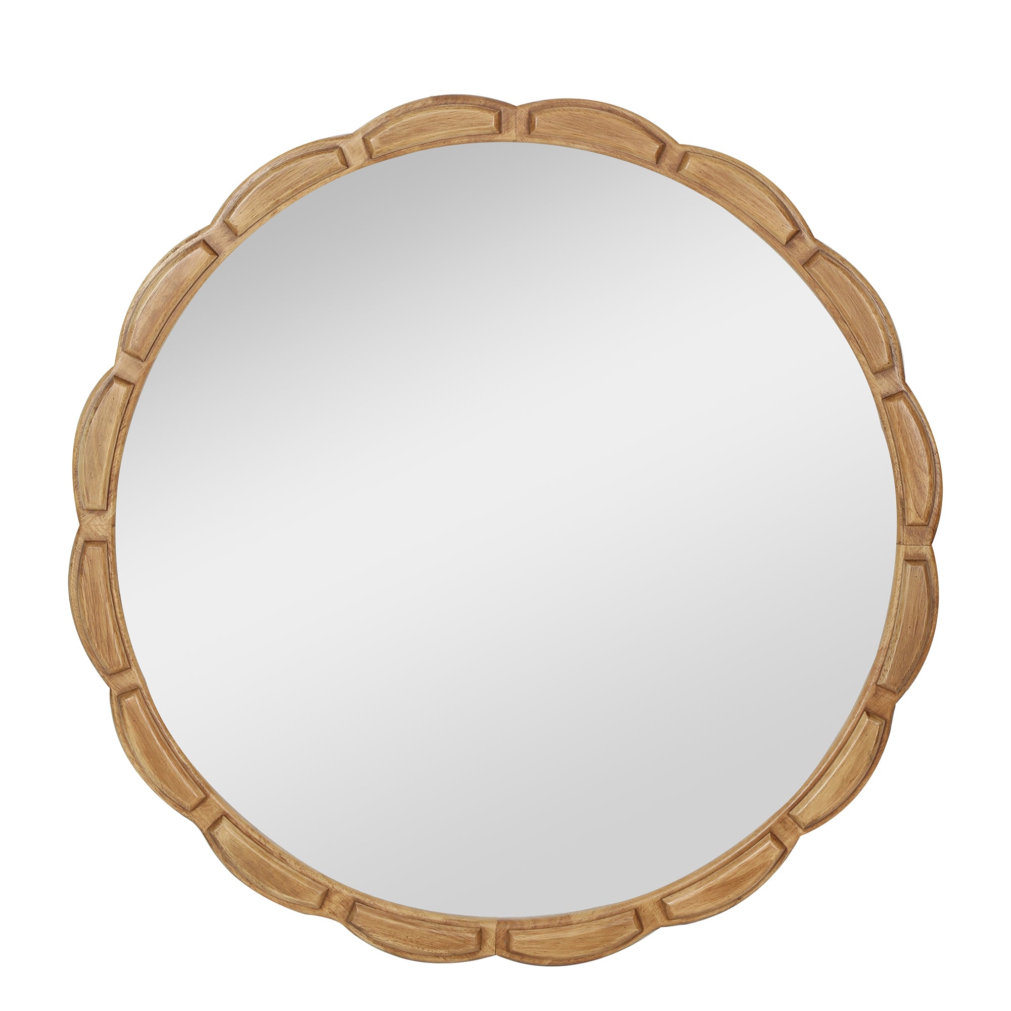 Round Solid Wood Wall Mirror - 31.5