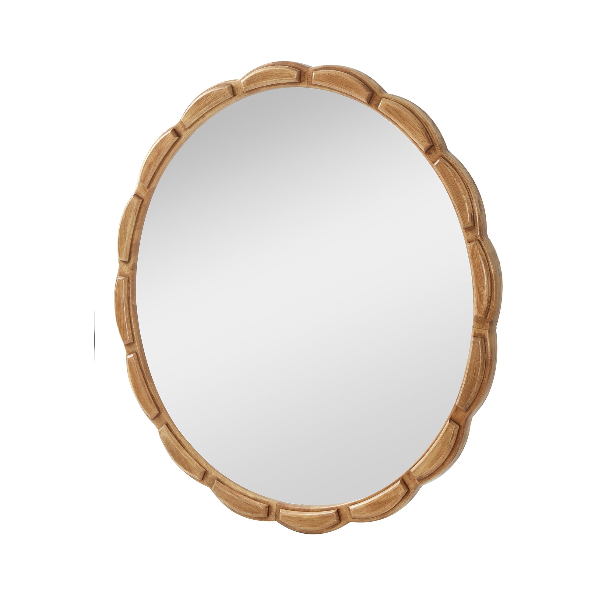 Round Solid Wood Wall Mirror - 31.5