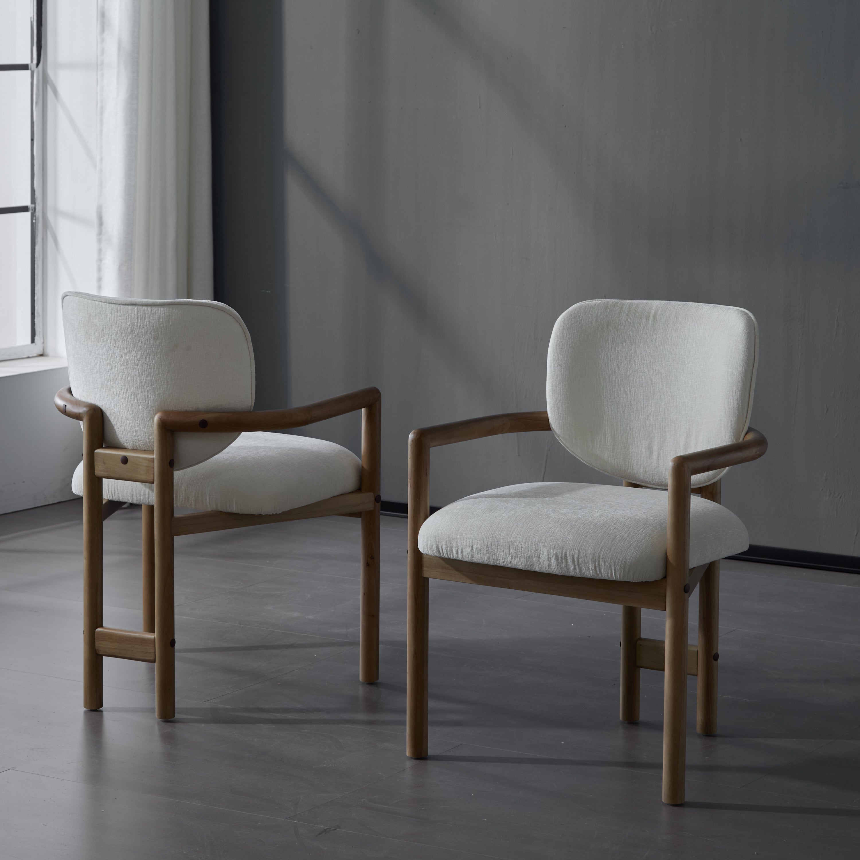 Dining Chairs Set of 2 Upholstered Arm Chairs