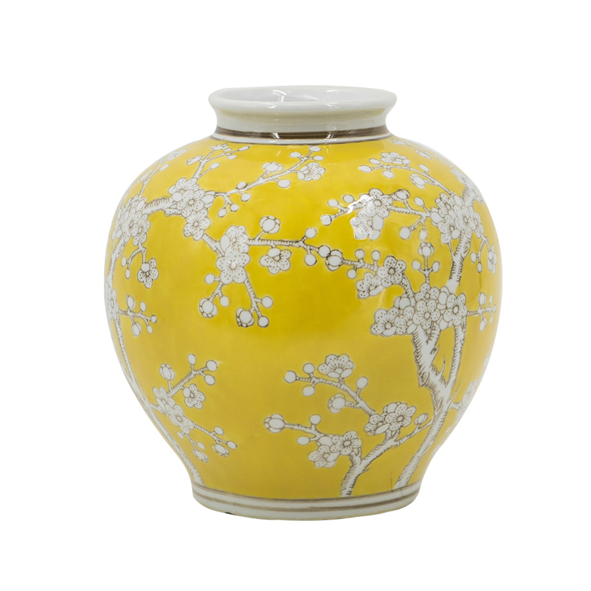 Genuine Porcelain Yellow and White Accent Vase