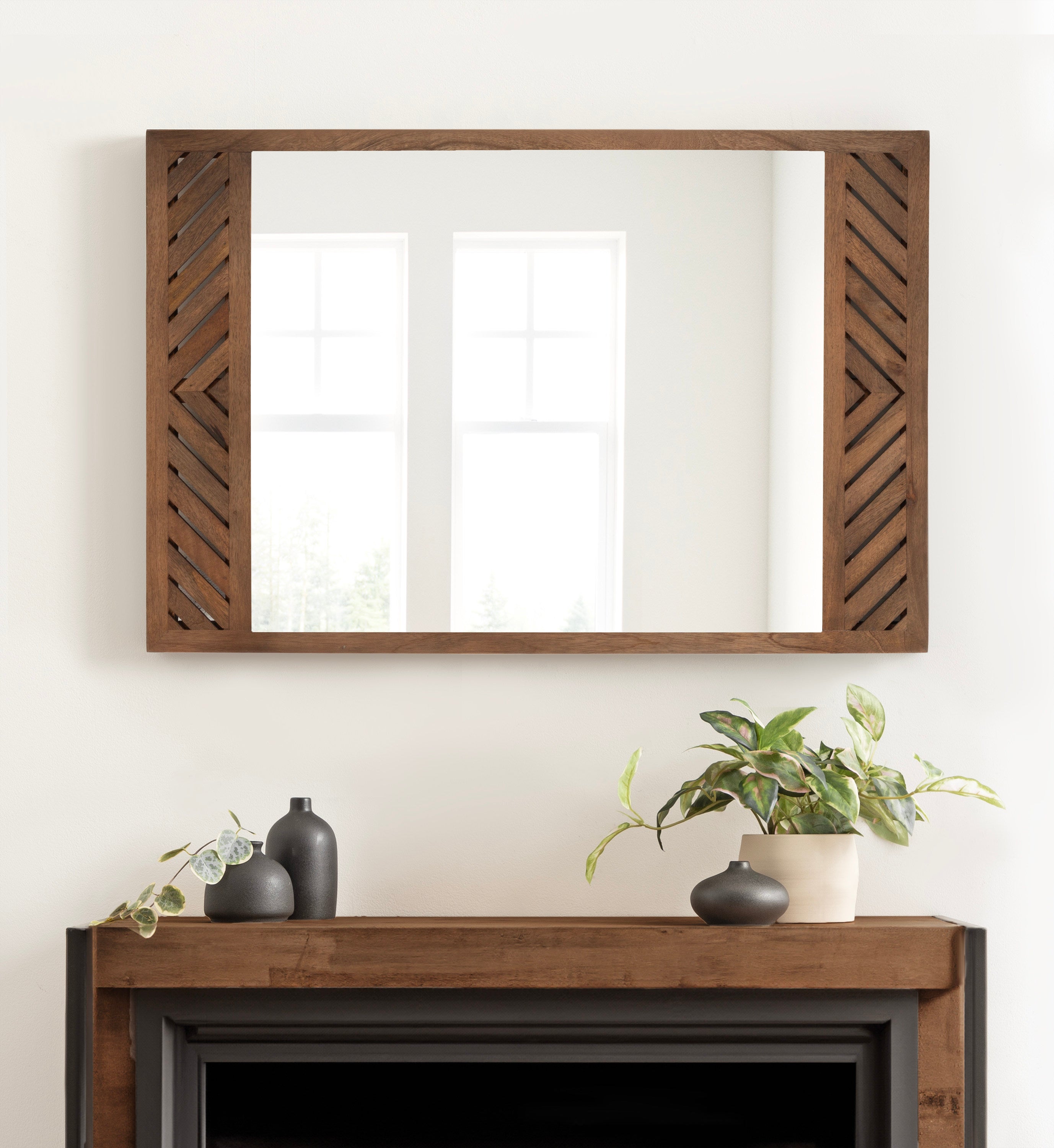 Mezzeta Wood Rectangle Wall Mirror