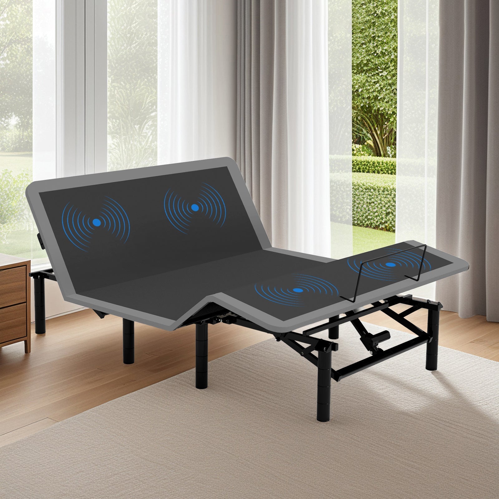 Queen Adjustable Bed Frame with Massage Head & Foot Incline