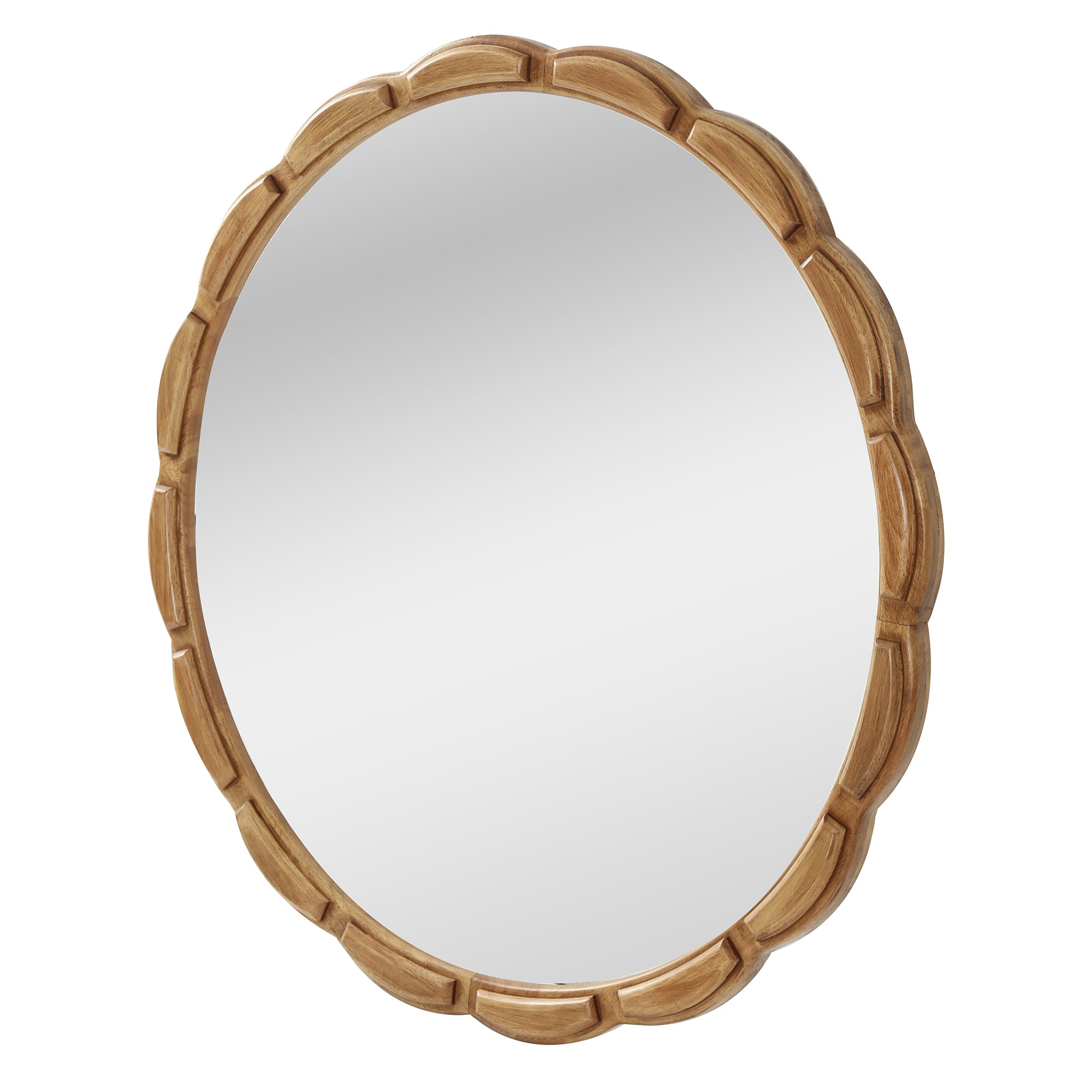 Round Solid Wood Wall Mirror - 31.5