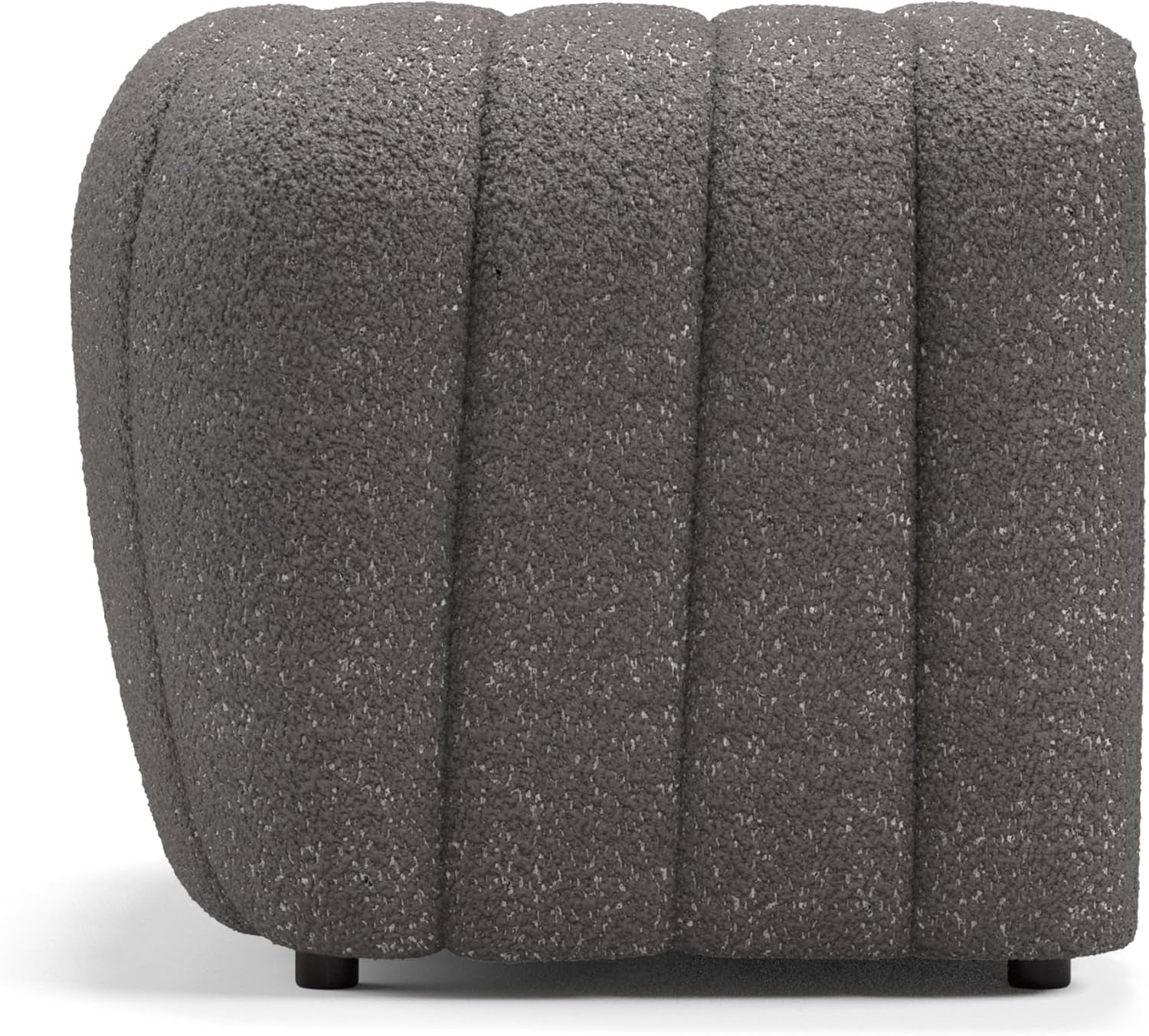 Charcoal Gray Vertical Channel Tufted 3 Piece Sofa Set