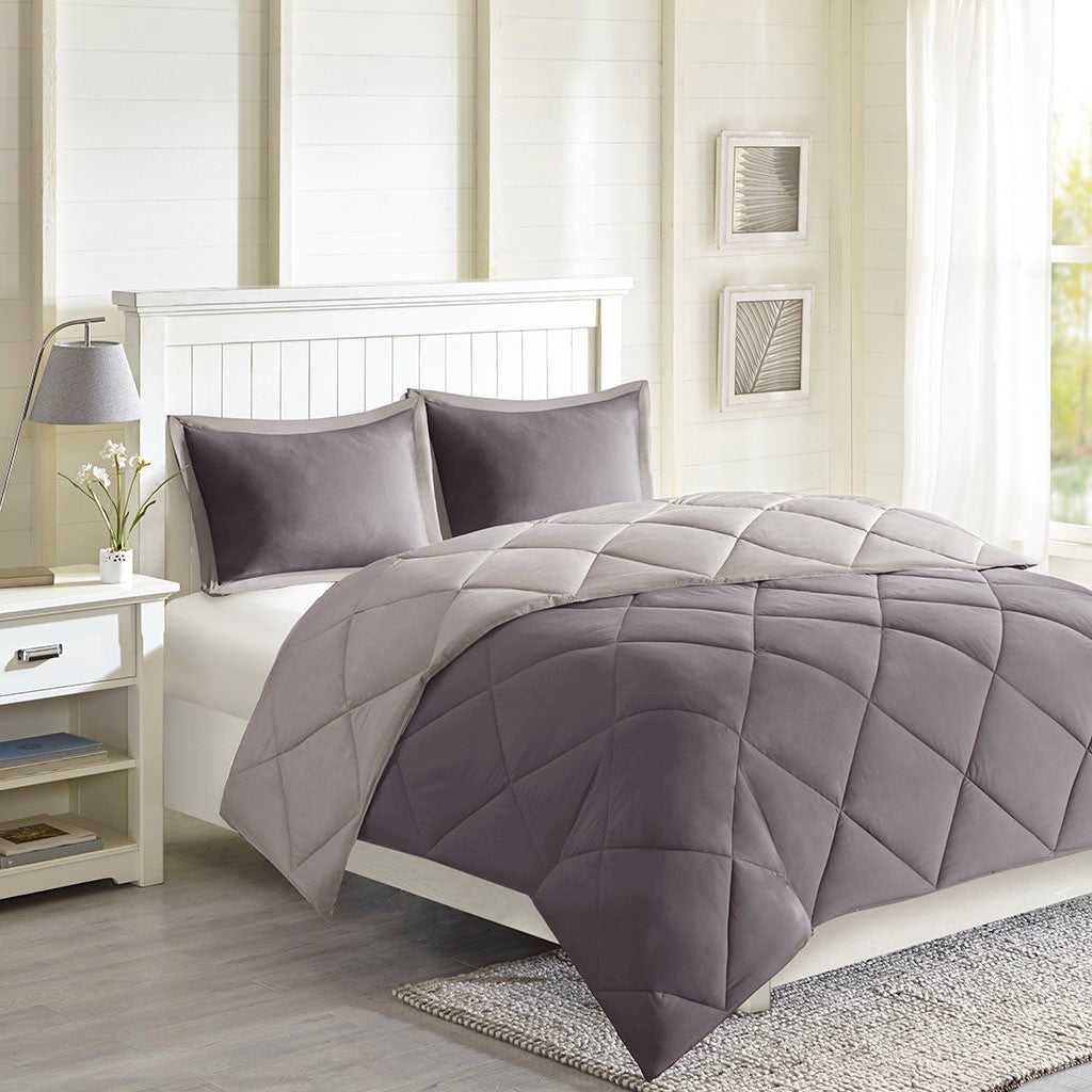 Twin/Twin XL Diamond Quilting Reversible Comforter Set