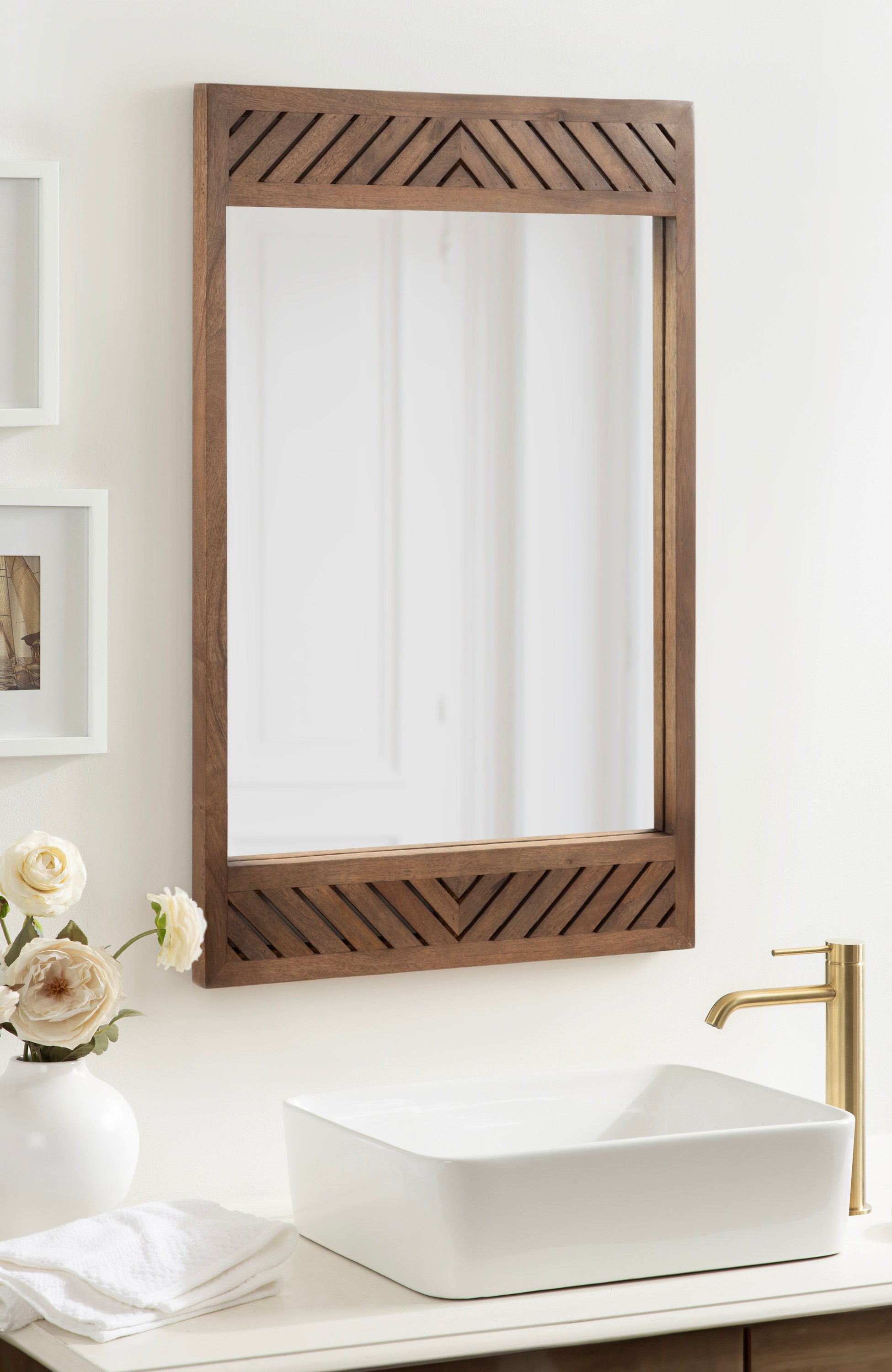 Mezzeta Wood Rectangle Wall Mirror