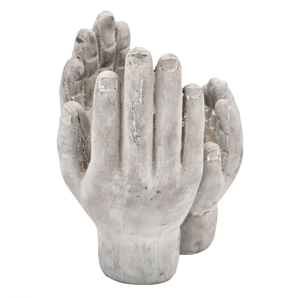 Set of 2 Accepting Hands Cement Decor