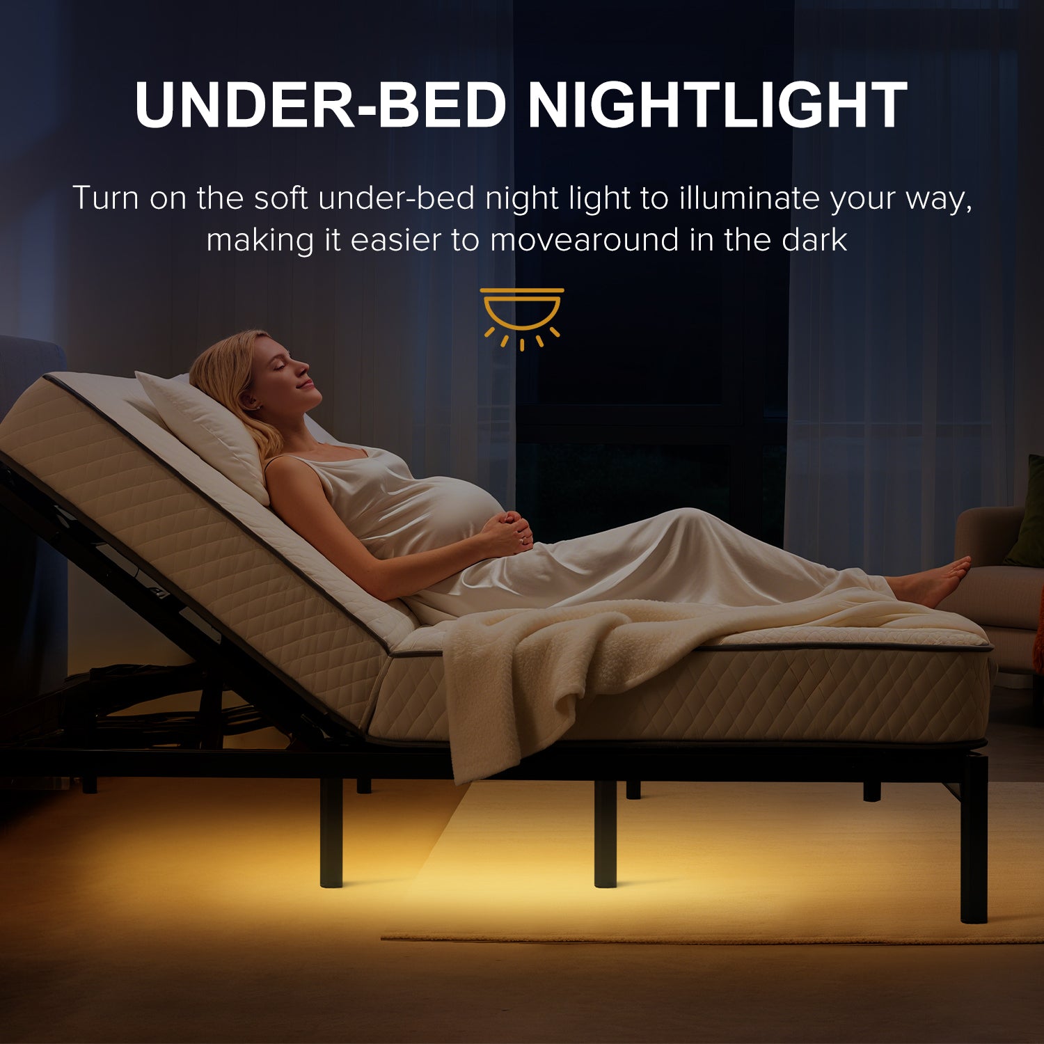 Queen Adjustable Bed Frame with Massage Head & Foot Incline