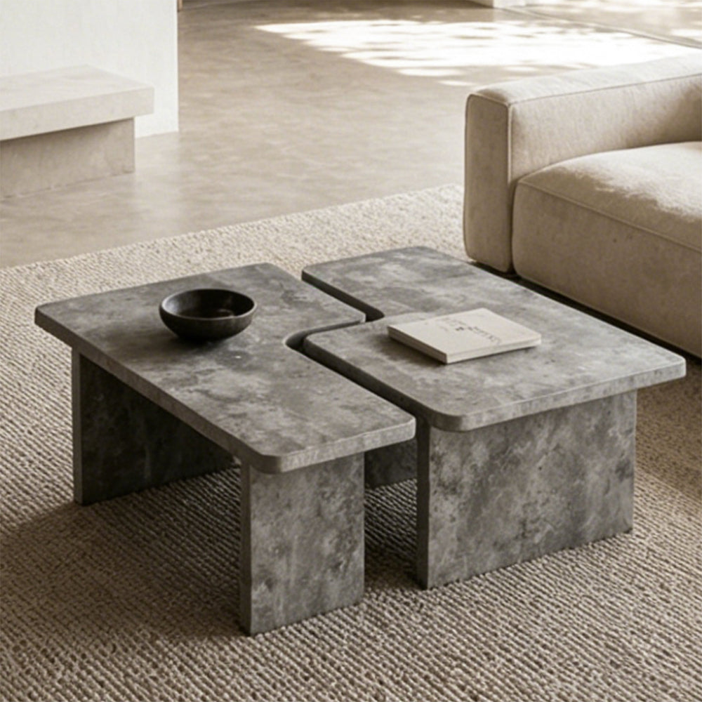 Modular Concrete Coffee Table Set of 2