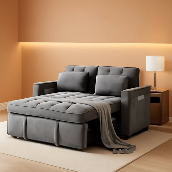 54 Inches Convertible Sofa Bed With Adjustable Backrest
