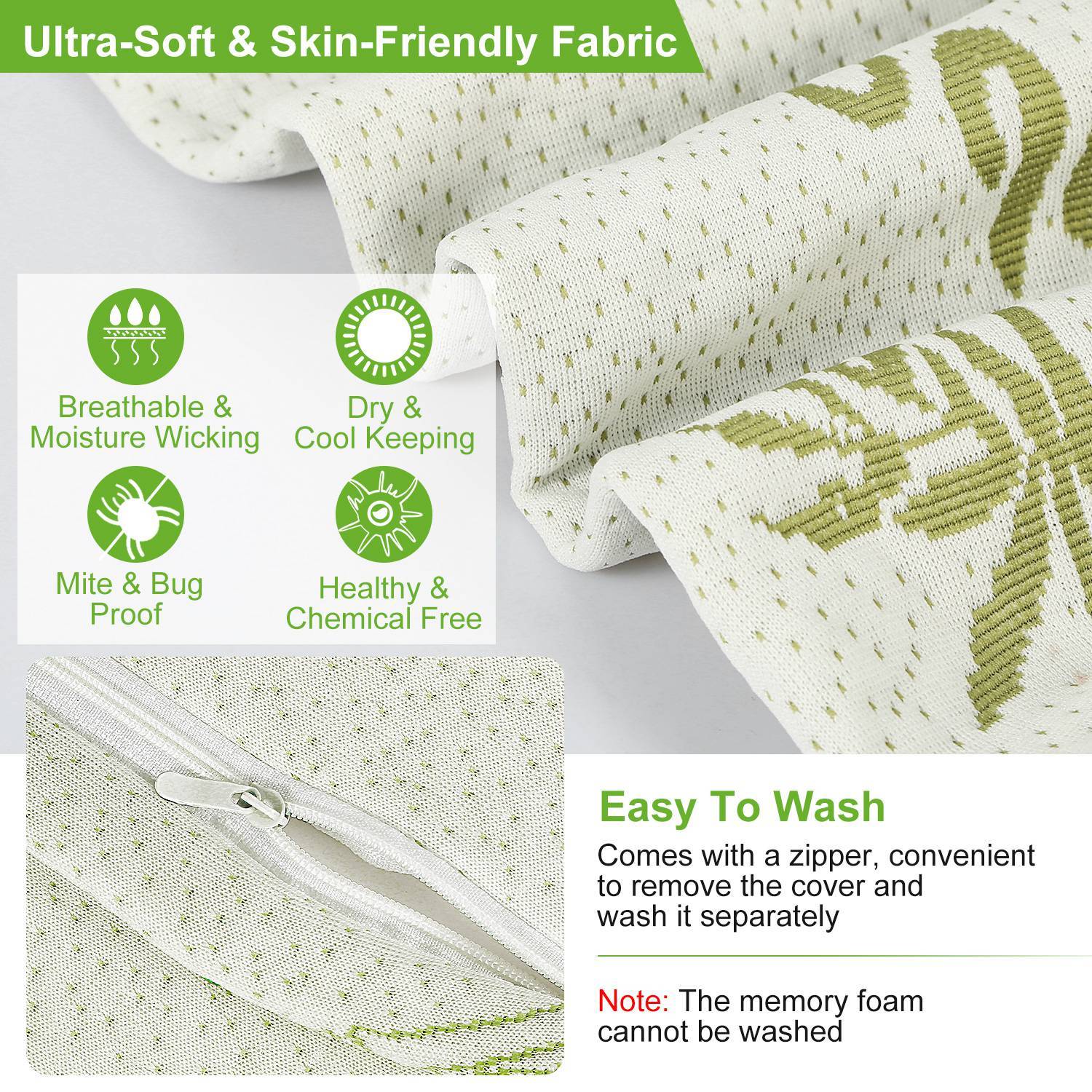 Bamboo Memory Foam Cervical Pillow – Ergonomic Neck & Shoulder Support
