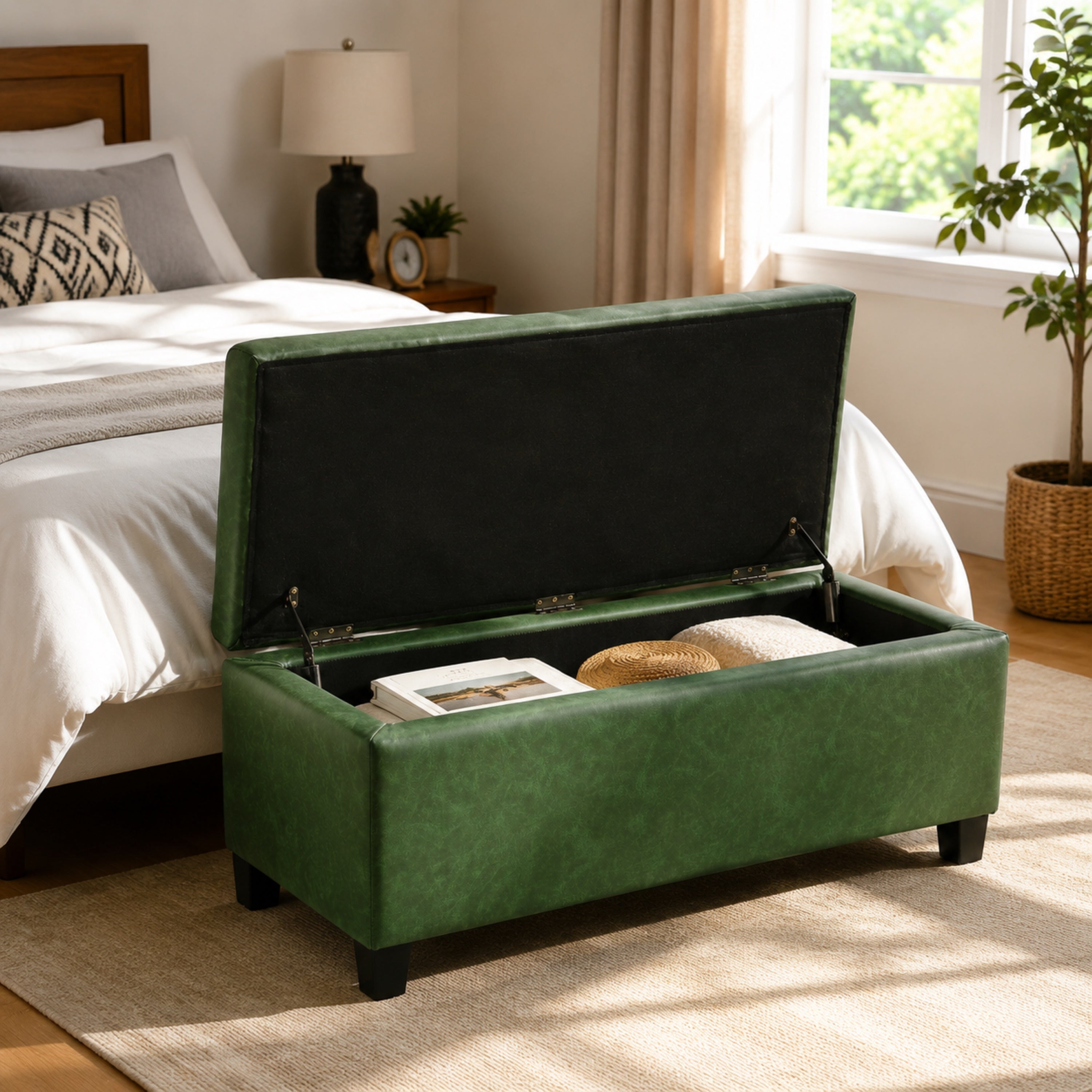 Storage Ottoman with Flip-Top Lid