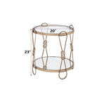 Zekera Mirrored & Champagne Finish End Table
