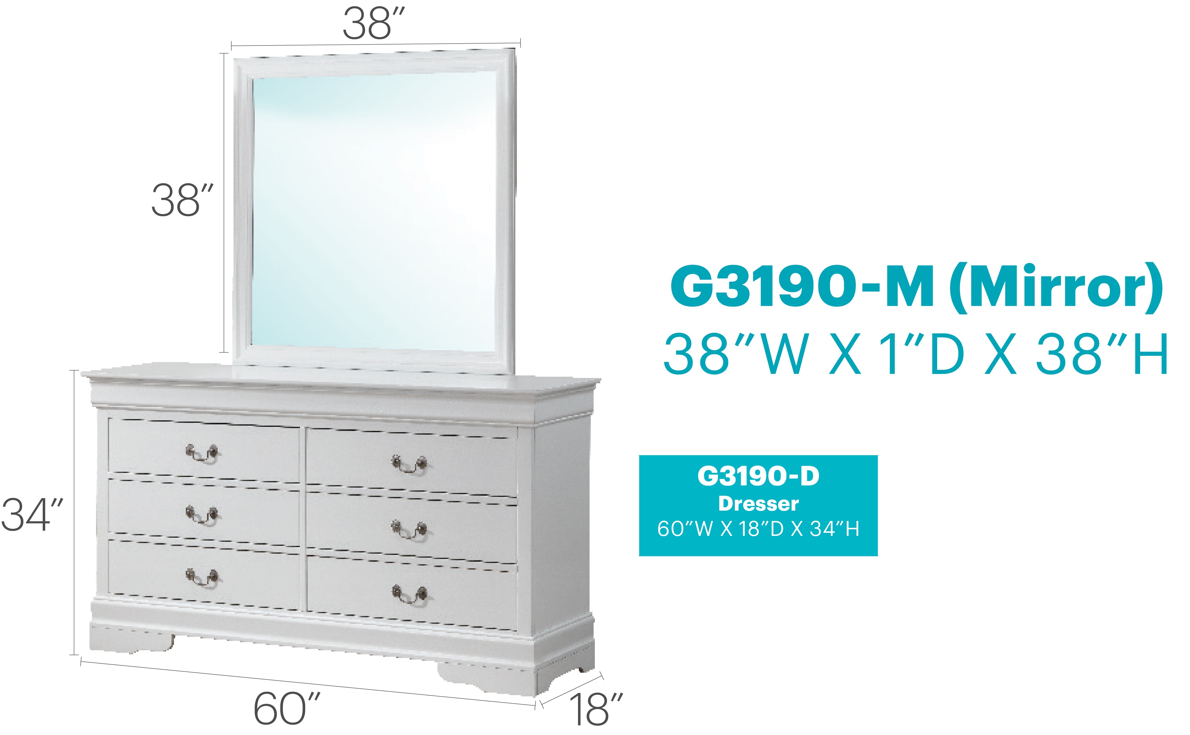 Louis Phillipe G3190-D Dresser