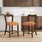Counter Stool Without Arm (Walnut + Caramel) - Set of 2
