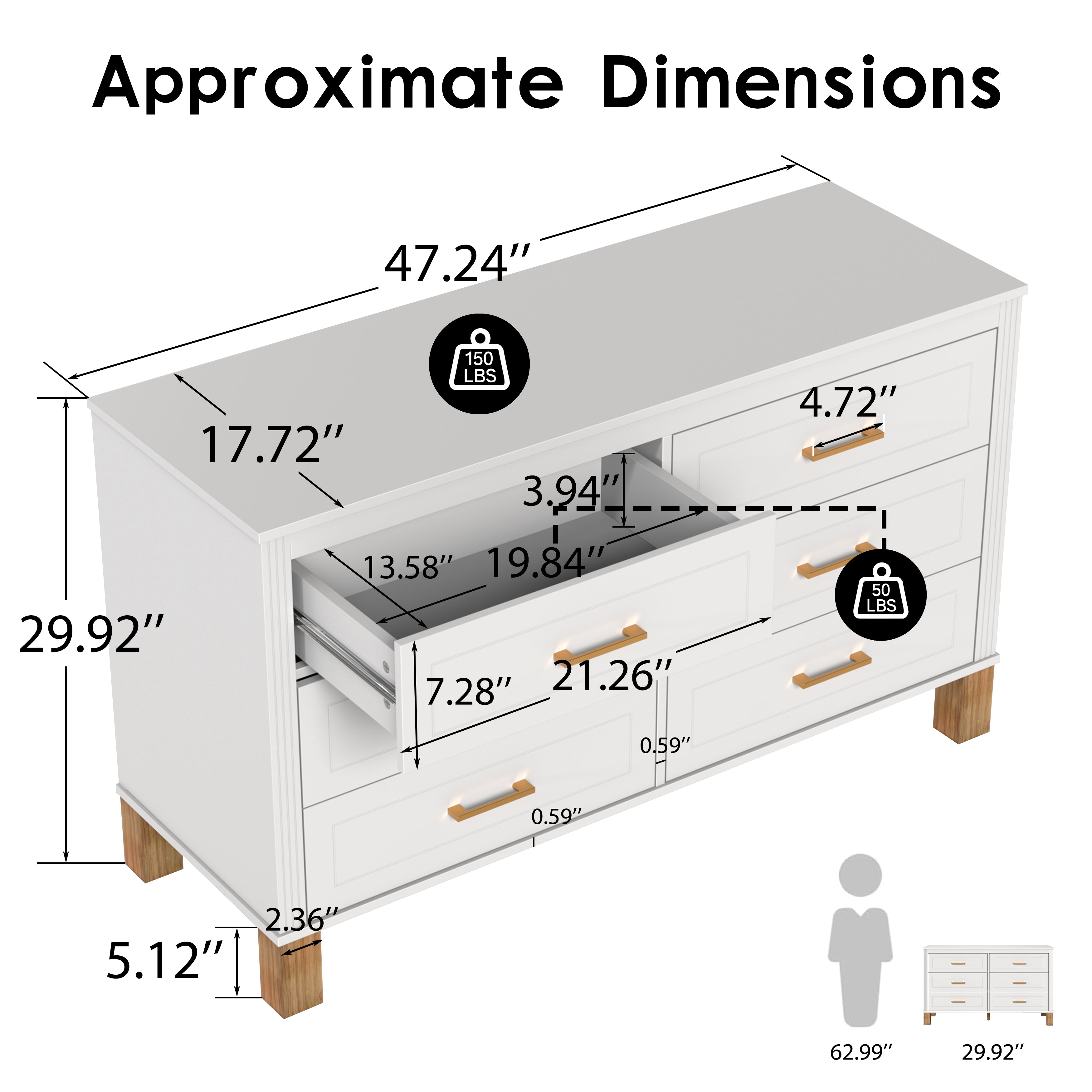 6-Drawer Double Dresser