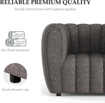 Charcoal Gray Vertical Channel Tufted 3 Piece Sofa Set