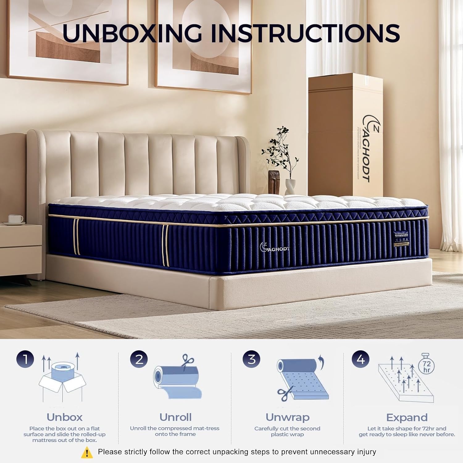 Queen Hybrid Mattress In Box Premium MemoryFoam Comfort