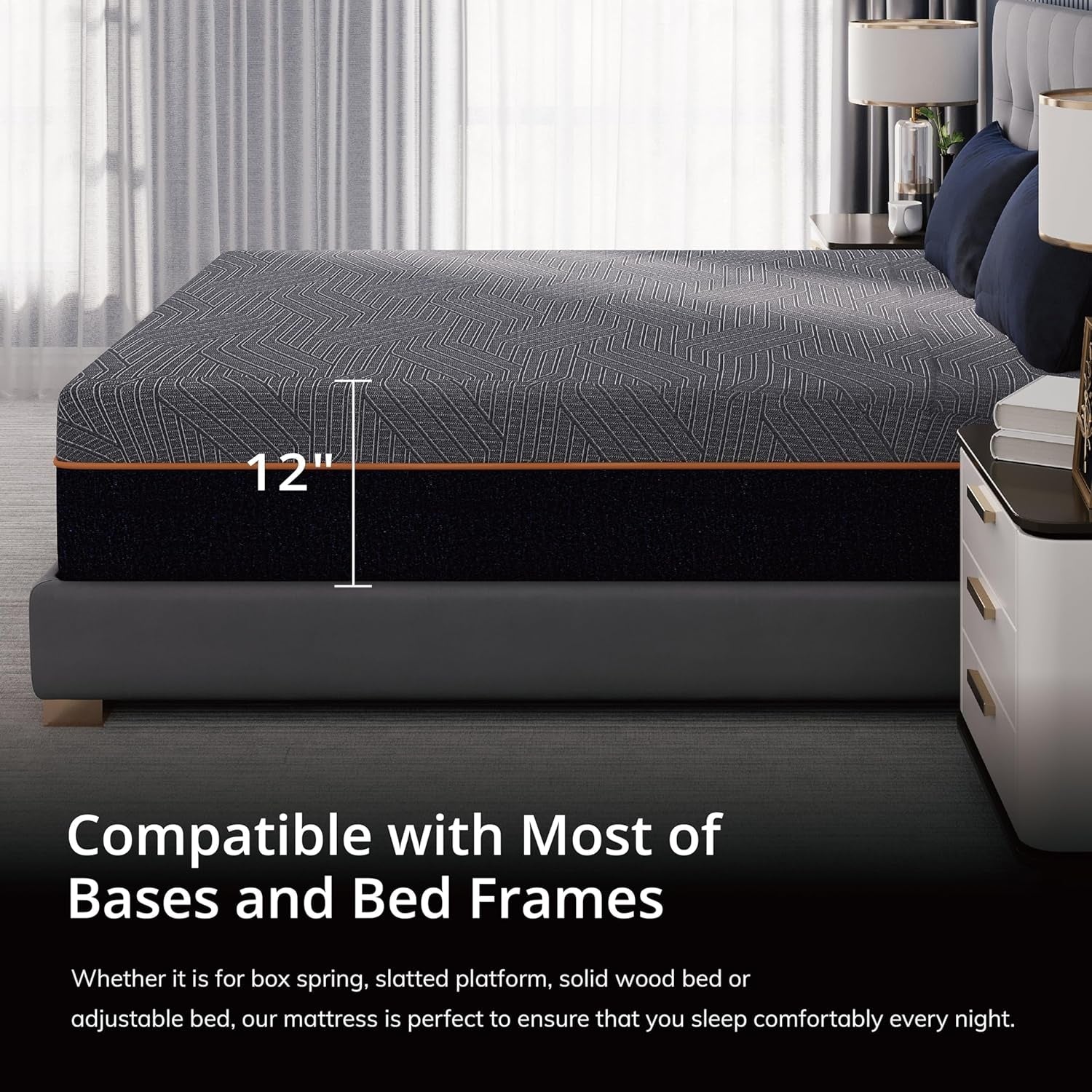 King Memory Foam Mattress Bed In A Box Cooling Gel Comfort
