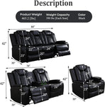 Amanda Black Leather Power Recliner Sectional