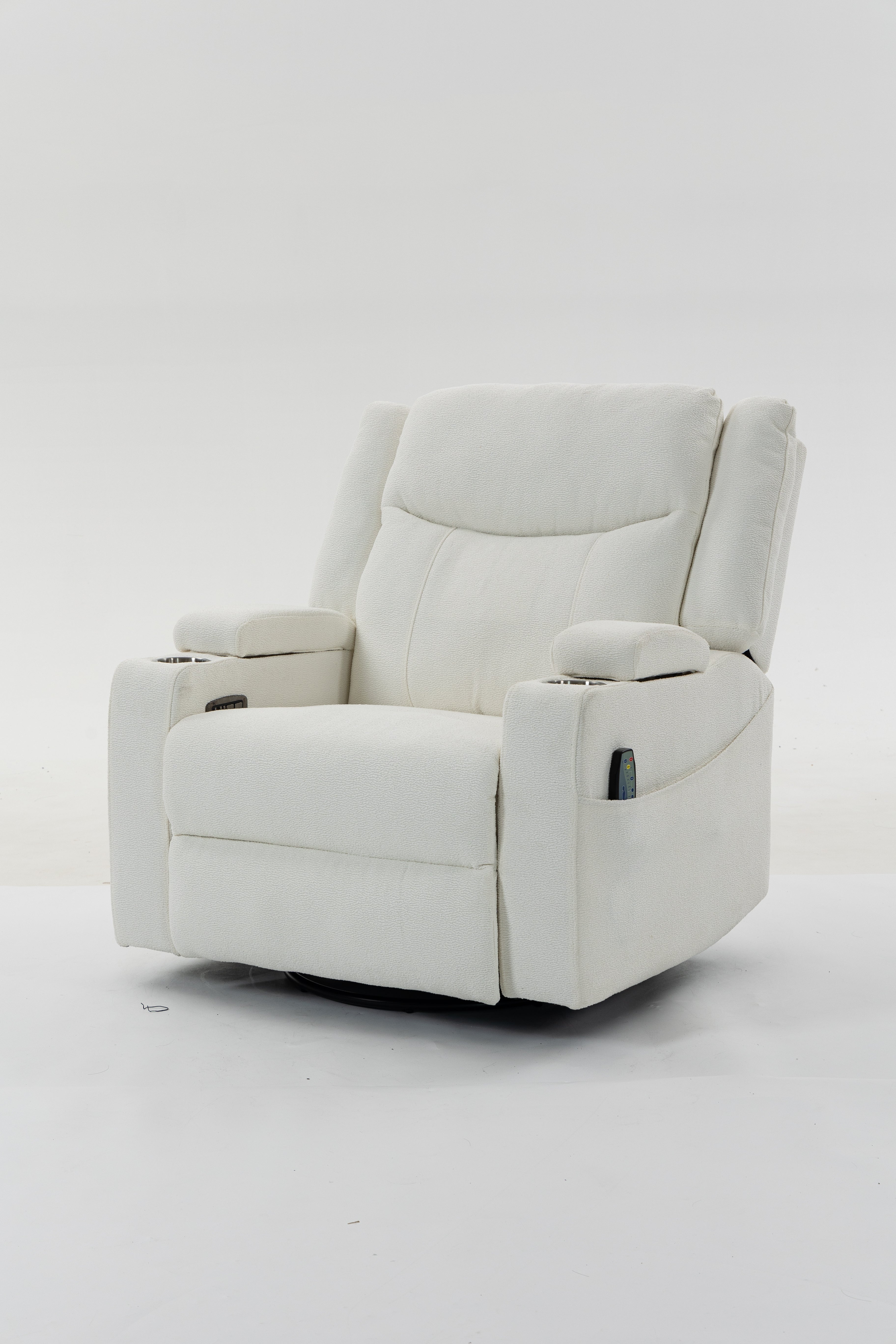 Extra Wide Power Recliner Chair 270° Swivel with Heat Massage