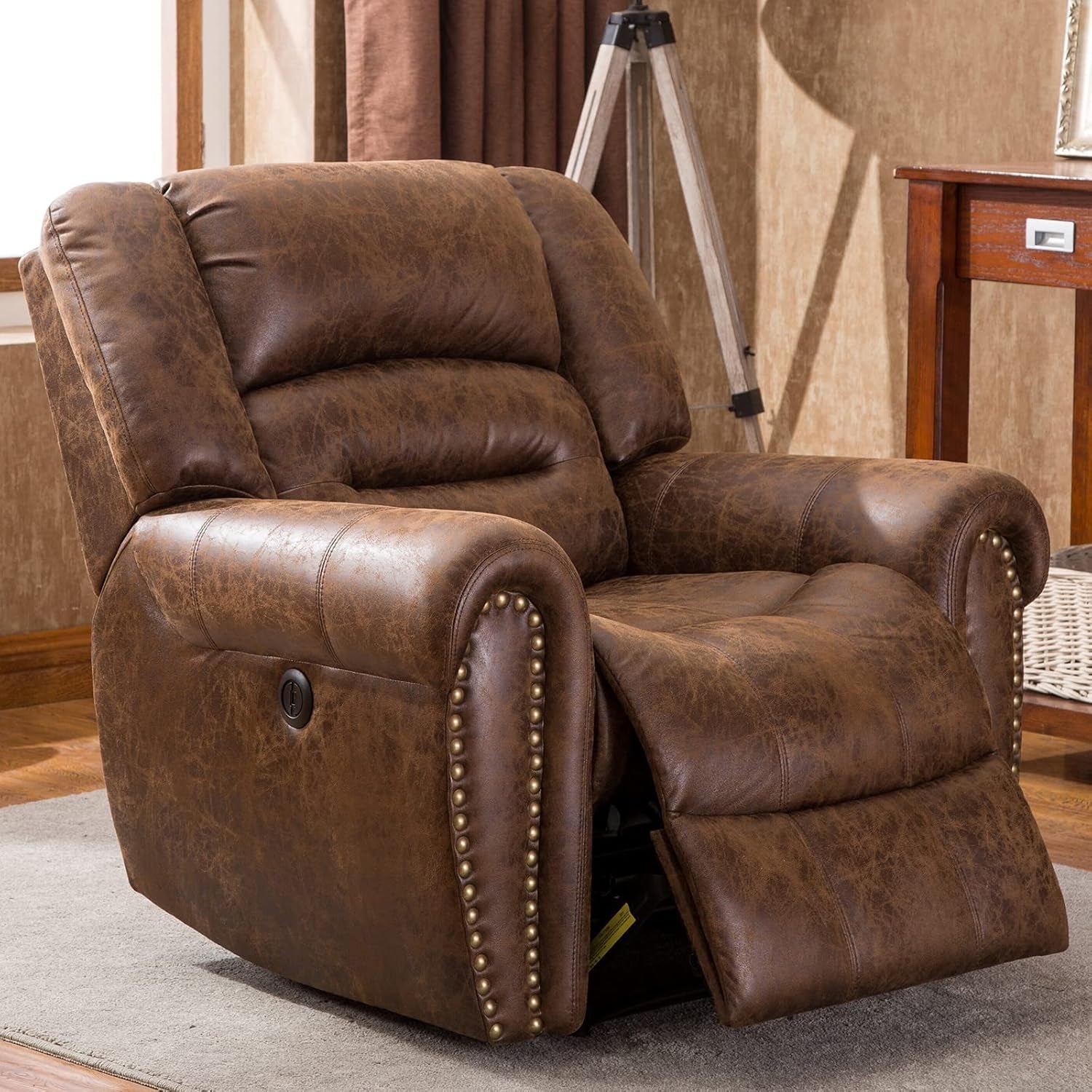 Nut Brown Electric Recliner Chair
