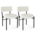 Dining Chair Set of 2 with Curved Backrest and Padded Seat