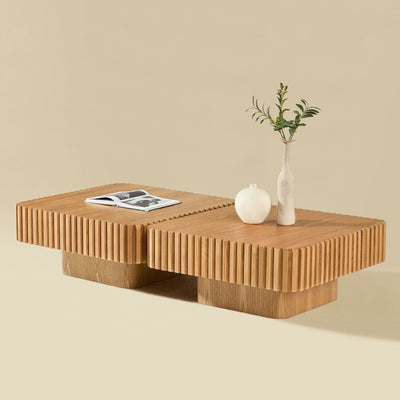 2PCS Set Modern Handcraft Drum Coffee Table