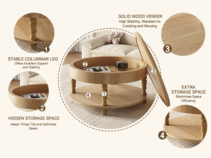 Coffee Table with Dual Storage