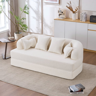 2-in-1 Foldable Sofa Bed with Pillows