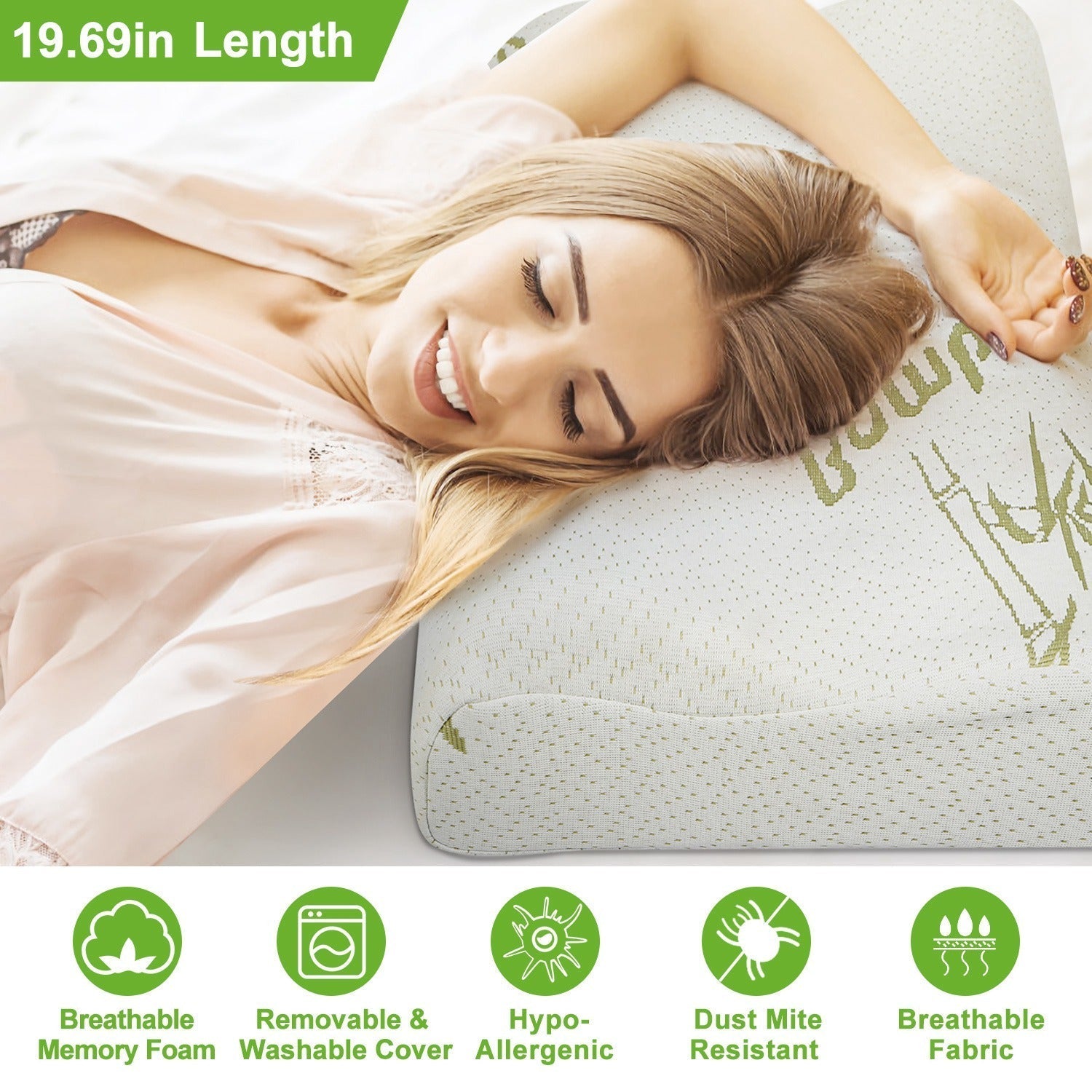 Bamboo Memory Foam Cervical Pillow – Ergonomic Neck & Shoulder Support